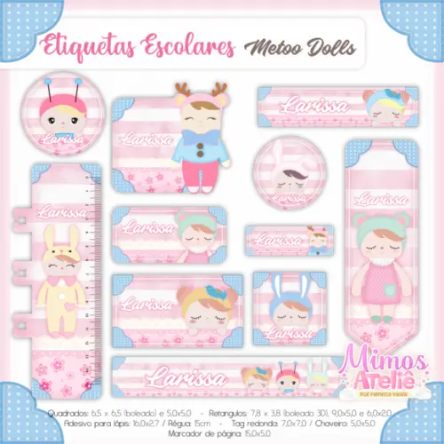 Arquivo digital Etiqueta Escolar - Metoo Doll