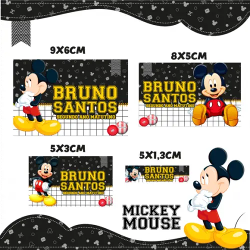 Arquivo digital Etiqueta Escolar - Mickey