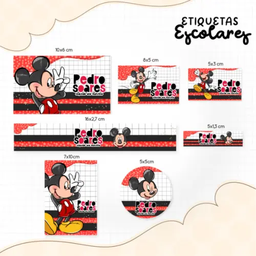 Arquivo digital Etiqueta Escolar - Mickey 03