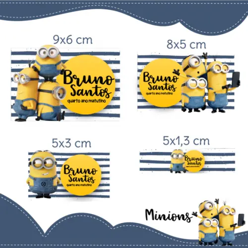 Arquivo digital Etiqueta Escolar - Minions