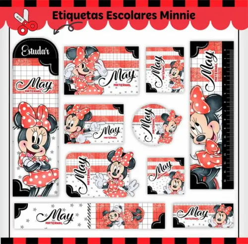 Arquivo Digital Etiqueta Escolar - Minnie 04