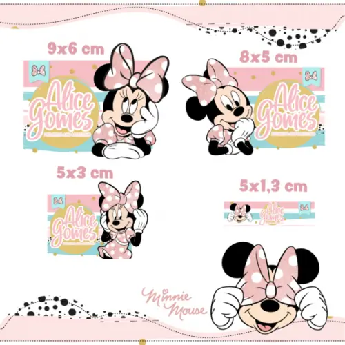 Arquivo digital Etiqueta Escolar - Minnie Rosa