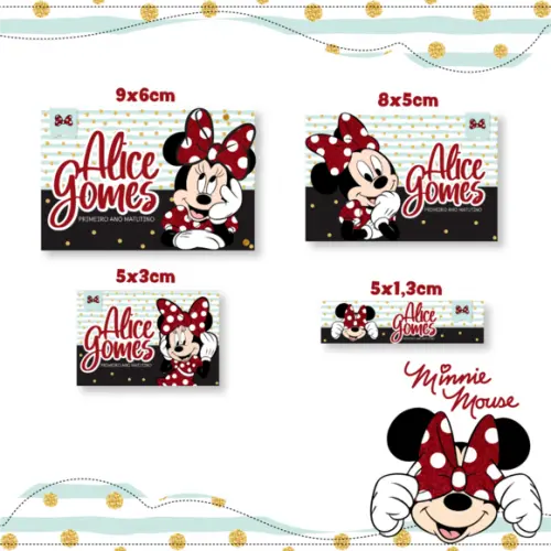 Arquivo digital Etiqueta Escolar - Minnie Vermelha