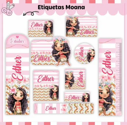 Arquivo Digital Etiqueta Escolar - Moana 02