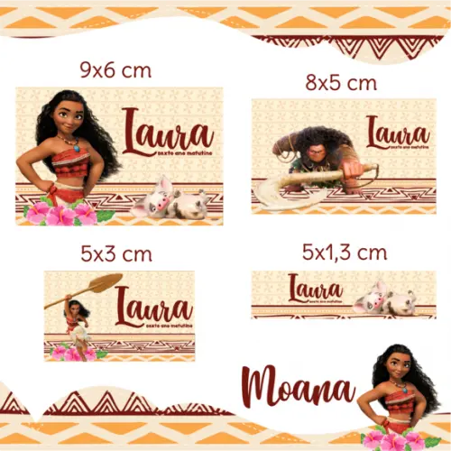 Arquivo Digital Etiqueta Escolar - Moana