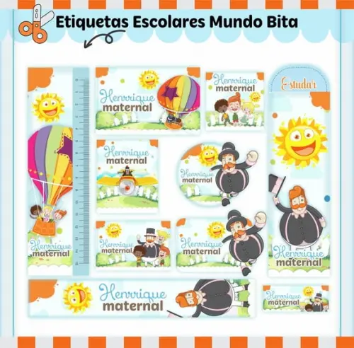 Arquivo Digital Etiqueta Escolar - Mundo Bita 02