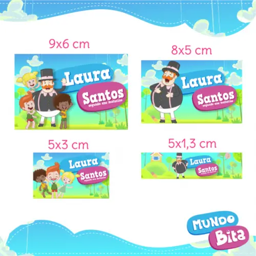 Arquivo Digital Etiqueta Escolar - Mundo Bita