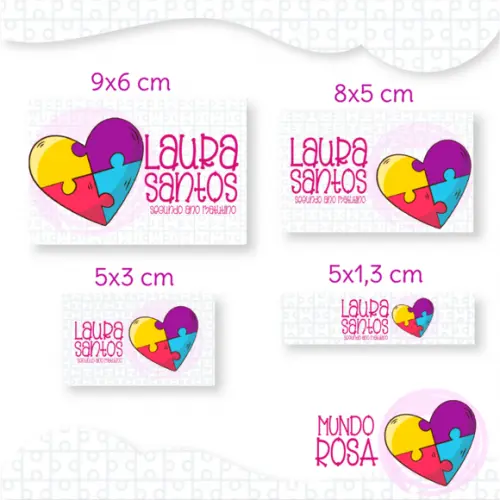 Arquivo Digital Etiqueta Escolar - Mundo Rosa