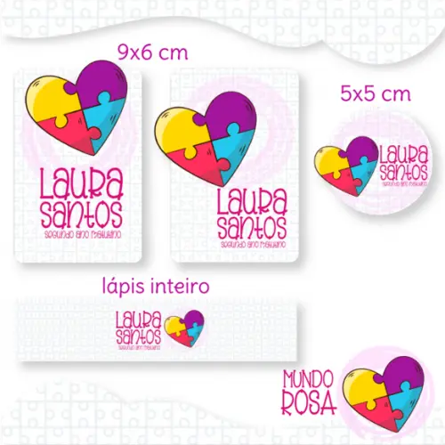 Arquivo Digital Etiqueta Escolar - Mundo Rosa