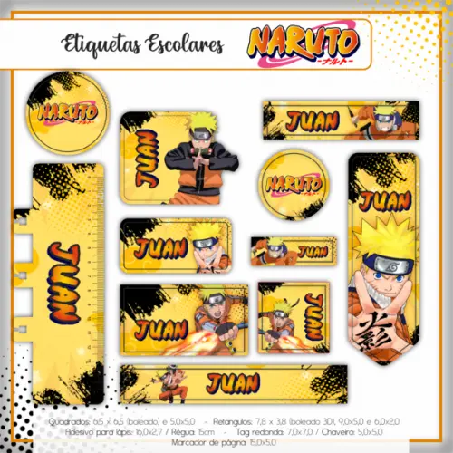 Arquivo digital Etiqueta Escolar - Naruto 02