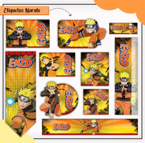 Arquivo Digital Etiqueta Escolar - Naruto 05