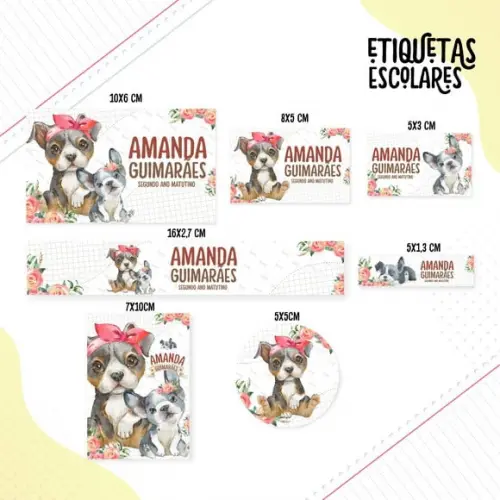 Arquivo Digital Etiqueta Escolar - Pet Girl