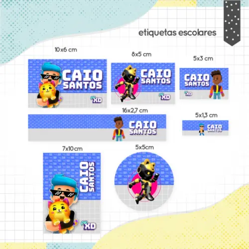 Arquivo Digital Etiqueta Escolar - Pkxd Menino 02