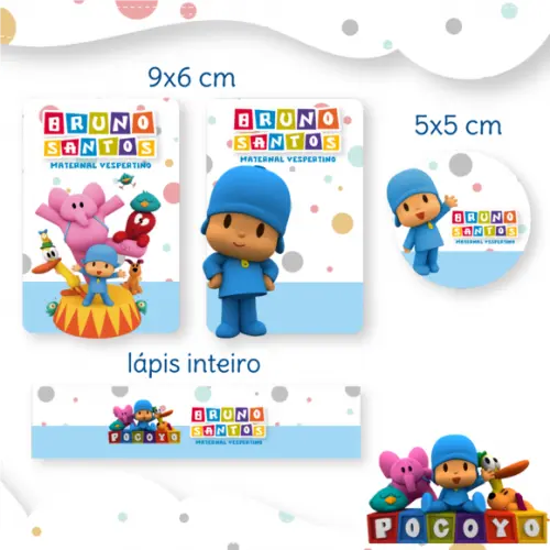 Arquivo Digital Etiqueta Escolar - Pocoyo