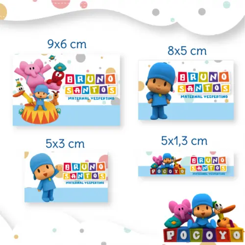 Arquivo Digital Etiqueta Escolar - Pocoyo