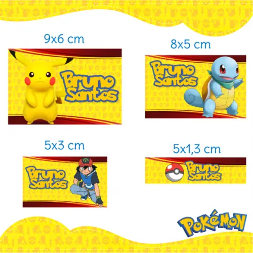 Arquivo Digital Etiqueta Escolar - Pokemon