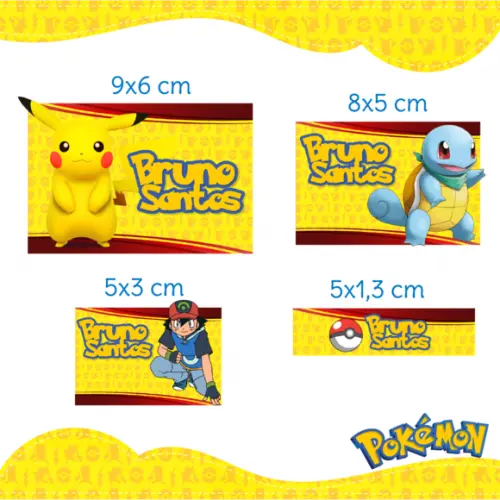 Arquivo Digital Etiqueta Escolar - Pokemon