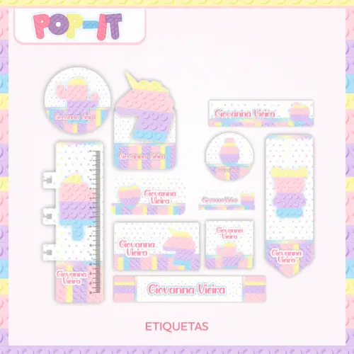 Arquivo digital Etiqueta Escolar - Pop It Candy