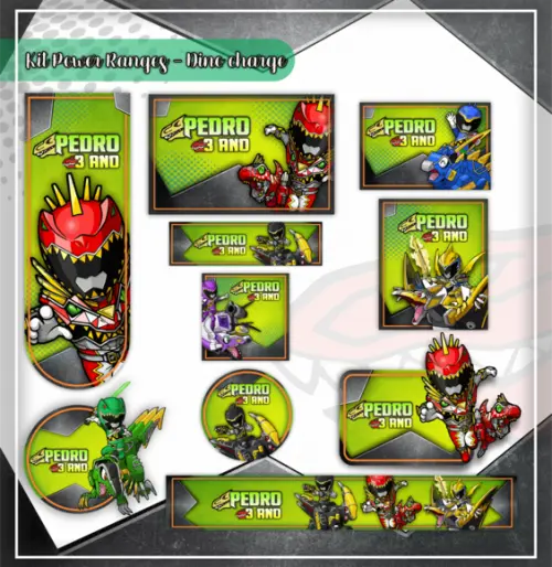 Arquivo digital Etiqueta Escolar - Power Rangers