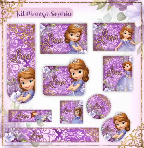 Arquivo digital Etiqueta Escolar - Princesa Sofia