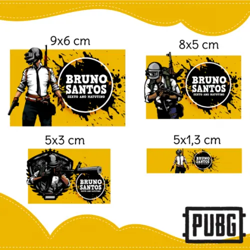 Arquivo digital Etiqueta Escolar - PUBG