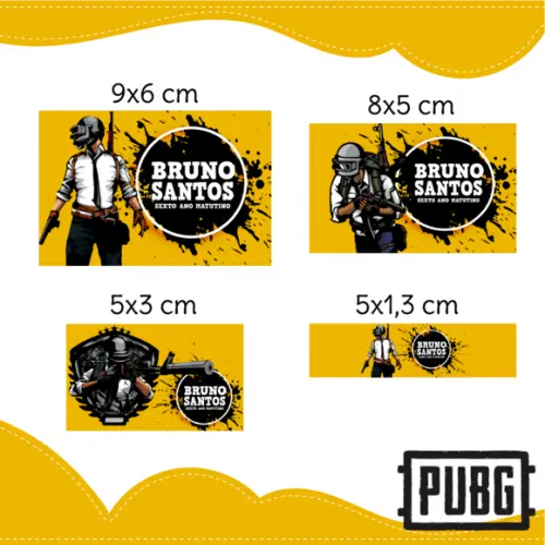 Arquivo digital Etiqueta Escolar - PUBG