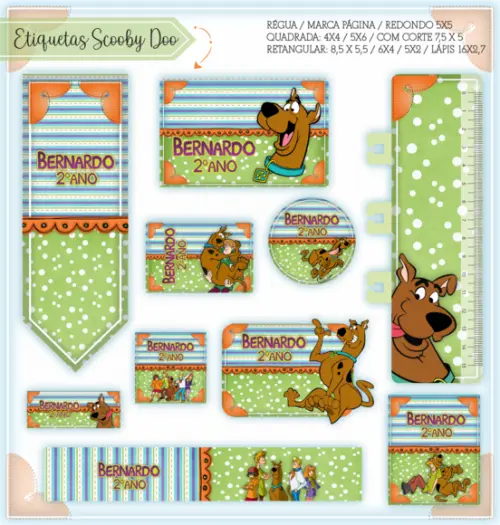 Arquivo digital Etiqueta Escolar - Scooby Doo 02