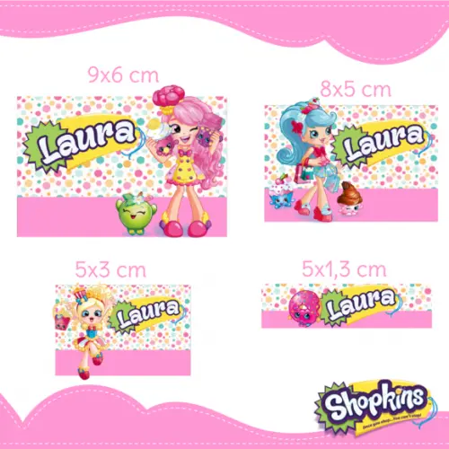 Arquivo digital Etiqueta Escolar - Shopkins