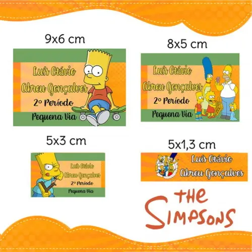 Arquivo digital Etiqueta Escolar - Simpsons