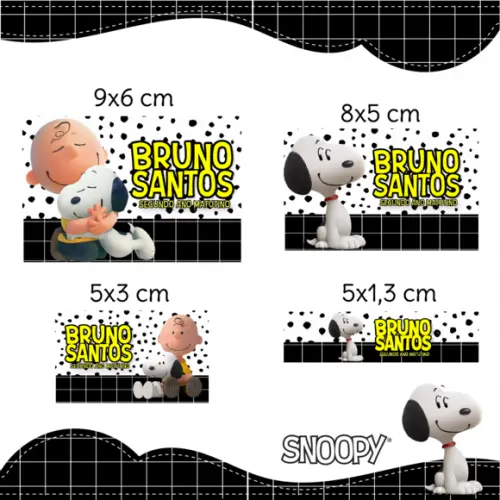 Arquivo digital Etiqueta Escolar - Snoopy
