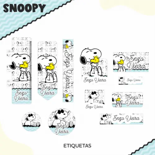 Arquivo digital Etiqueta Escolar - Snoopy 02