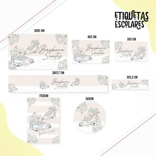 Arquivo Digital Etiqueta Escolar - Sneaker Girl