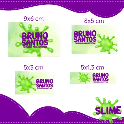 Arquivo digital Etiqueta Escolar - Slime