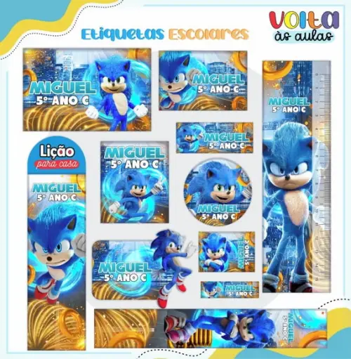 Arquivo Digital Etiqueta Escolar - Sonic 05