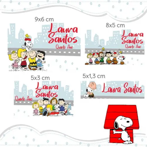 Arquivo digital Etiqueta Escolar - Snoopy e sua Turma