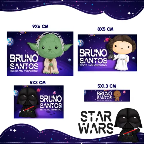 Arquivo Digital Etiqueta Escolar - Star Wars
