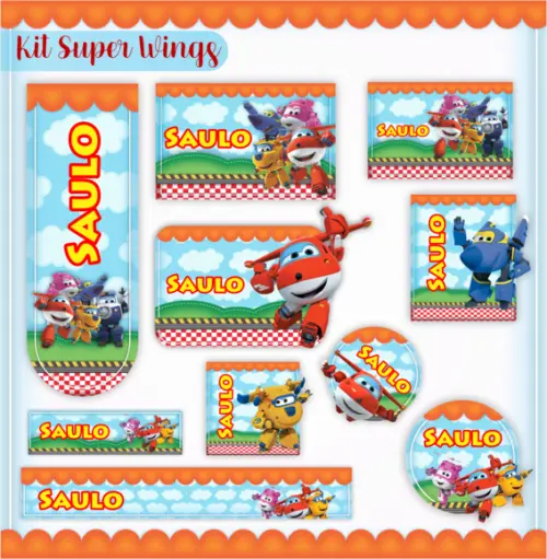 Arquivo digital Etiqueta Escolar - Super Wings