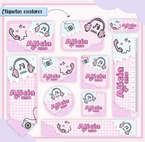 Arquivo Digital Etiqueta Escolar - Teen
