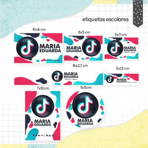 Arquivo Digital Etiqueta Escolar - Tik Tok 02