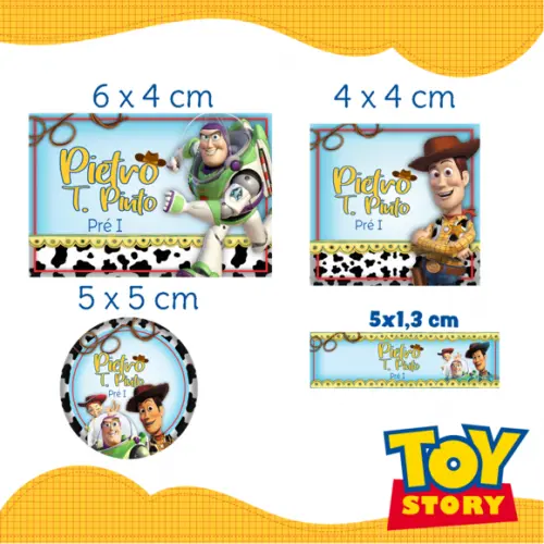 Arquivo digital Etiqueta Escolar - Toy Story
