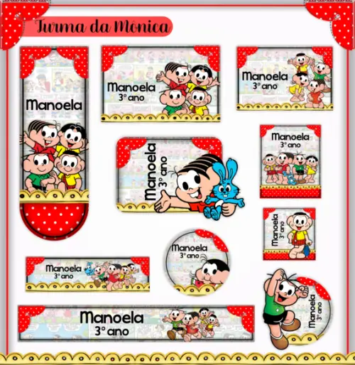 Arquivo digital Etiqueta Escolar - Turma da Mônica 02