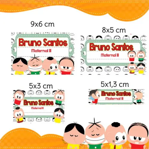 Arquivo digital Etiqueta Escolar - Turma da Mônica Toy