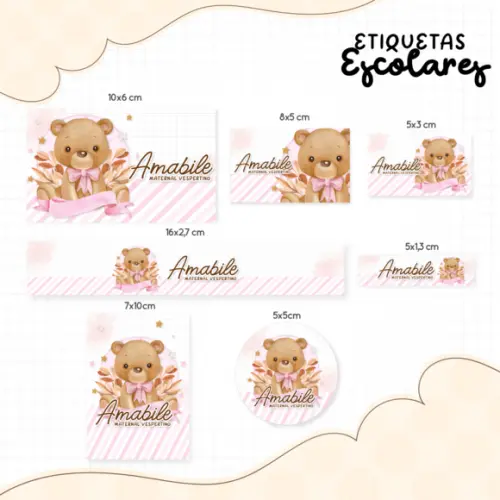 Arquivo digital Etiqueta Escolar - Ursinha 03