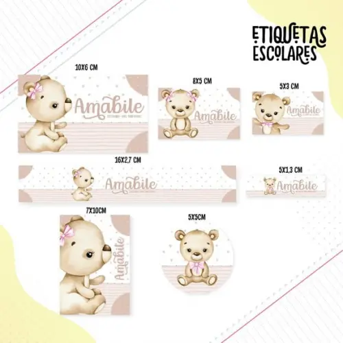 Arquivo Digital Etiqueta Escolar - Ursinha 04