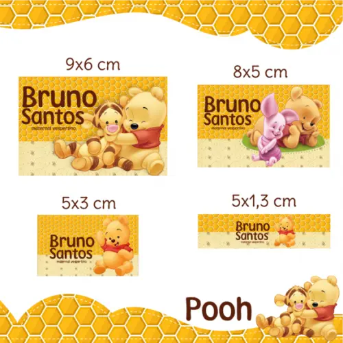 Arquivo Digital Etiqueta Escolar - Ursinho Pooh