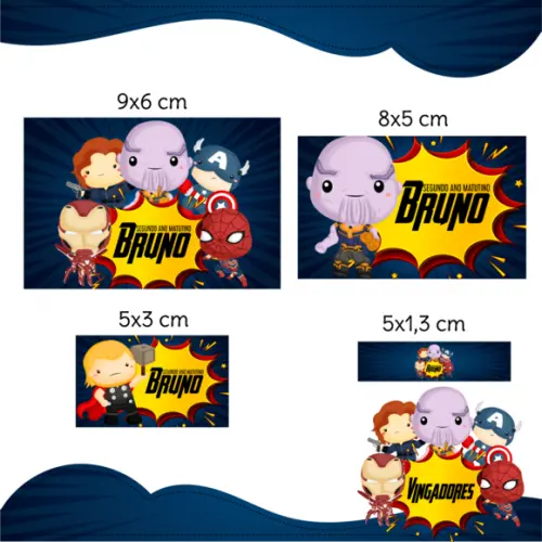 Arquivo Digital Etiqueta Escolar - Vingadores