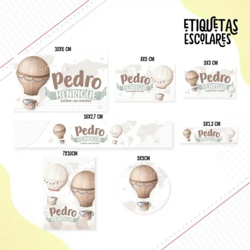 Arquivo Digital Etiqueta Escolar - Volta ao Mundo Menino