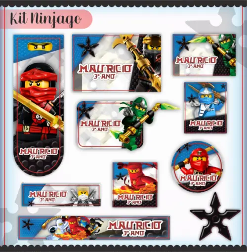 Arquivo digital Etiqueta Escolar Personalizada - Ninja Go