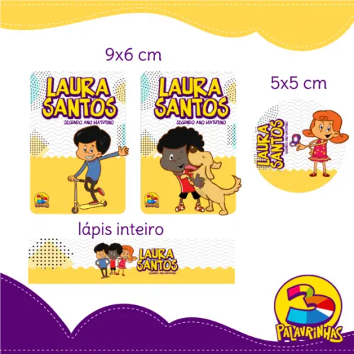 Arquivo digital Etiqueta Escolar - 3 Palavrinhas