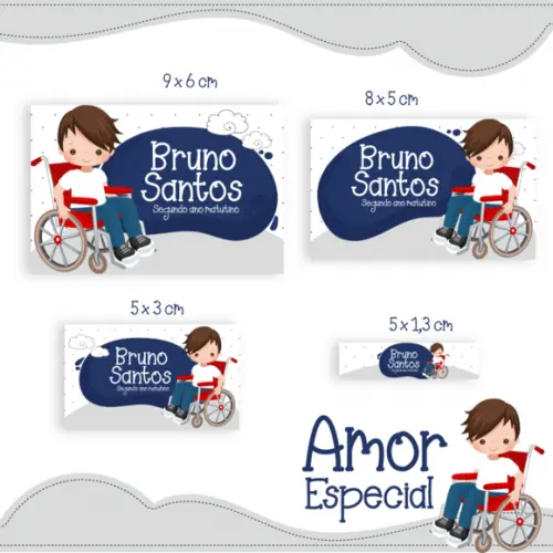 Arquivo Digital Etiqueta Escolar - Amor Especial Menino